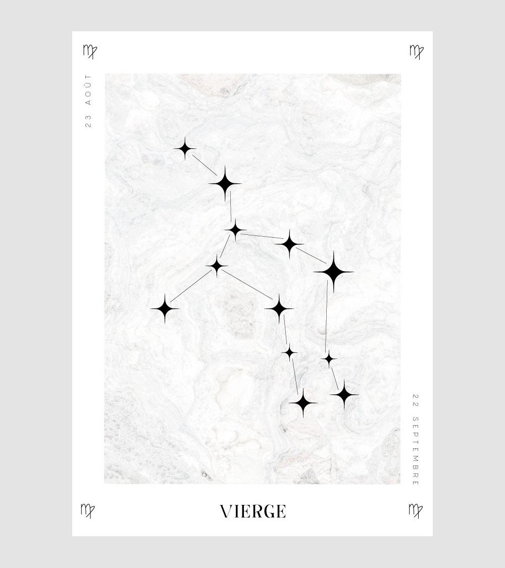 Tableau CONSTELLATION VIERGE FFrame |Boutique en ligne|