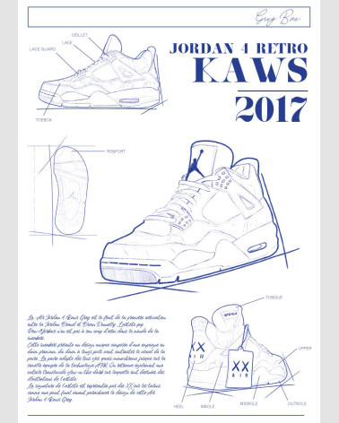 Jordan 4 hot sale kaws prix